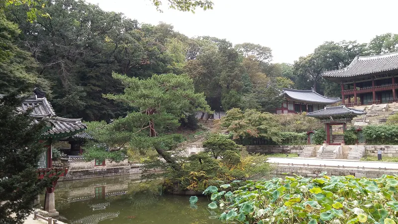 A pavilion and pond in the Secret Garden at Changdeokgung Palace