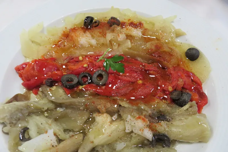 Escalivada — roasted and peeled aubergine, pepper and onion