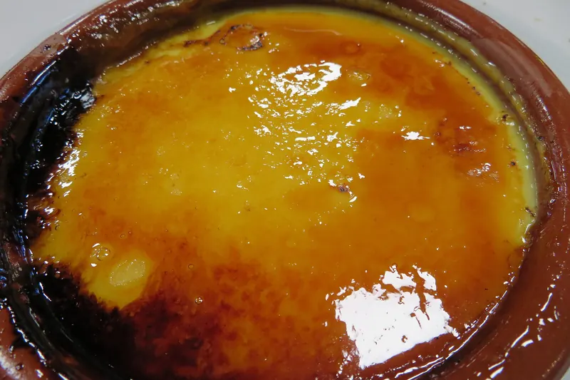 Crema catalana under its caramelised sugar crust