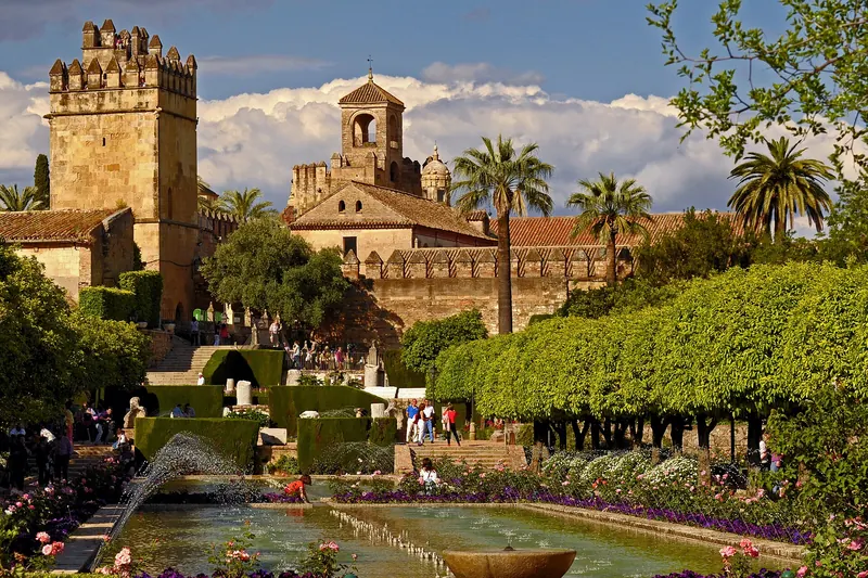 The terraced gardens and pools of the Alcázar de los Reyes Cristianos