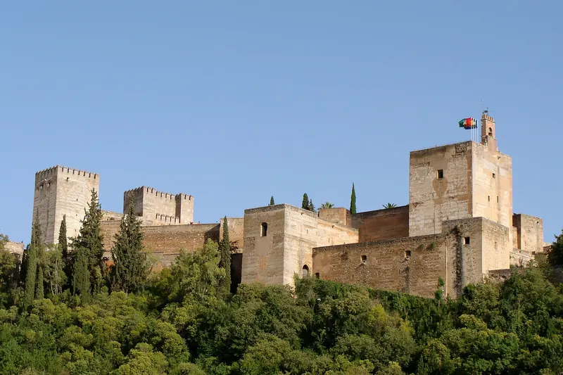 The Mirador de San Nicolás in the Albaicín, facing the Alhambra