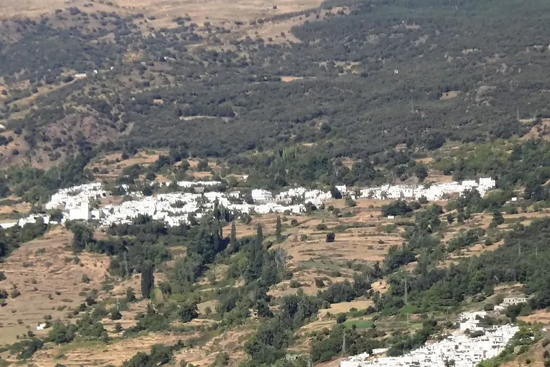 A white village on the southern slopes of the Sierra Nevada