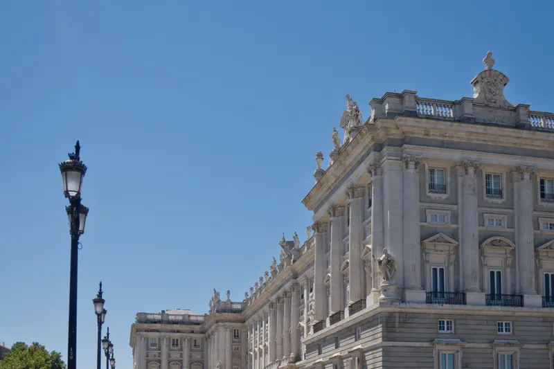 The facade of the Royal Palace of Madrid