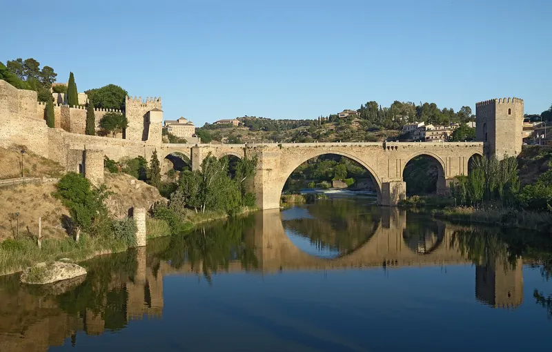 The medieval Puente de San Martín over the Tagus at Toledo