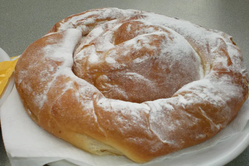 An ensaimada, the spiral lard pastry of Mallorca