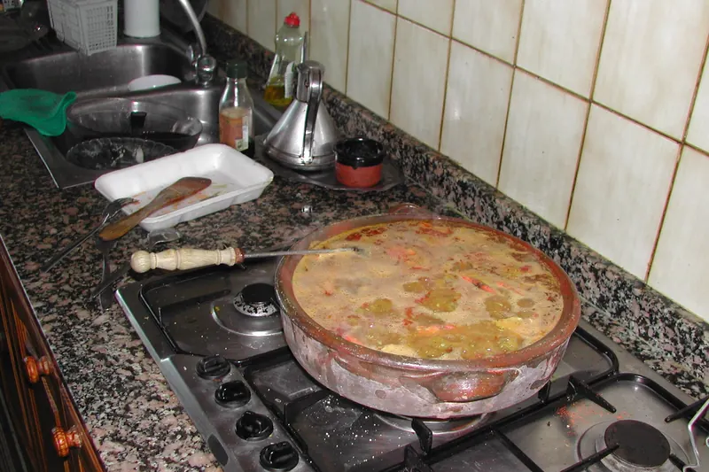 Arròs brut, the soupy Mallorcan rice with pork and game