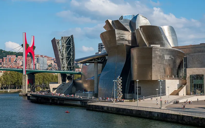Gehry's titanium-clad Guggenheim Museum in Bilbao