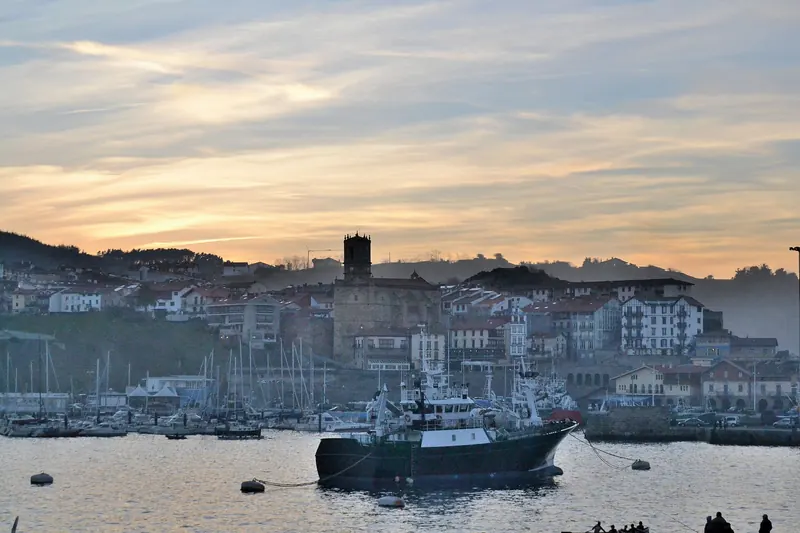 The fishing village of Getaria on the Basque coast