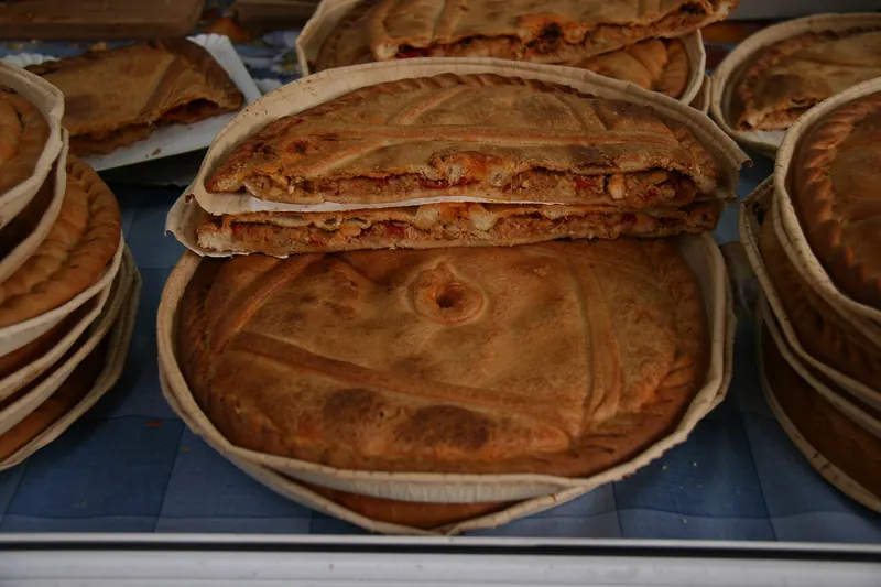 A slice of Galician empanada