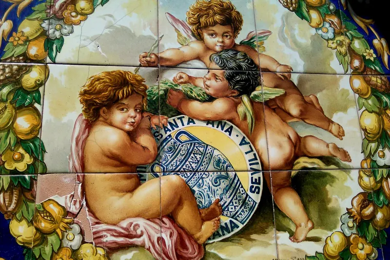Painted azulejos at the ceramics museum in Triana