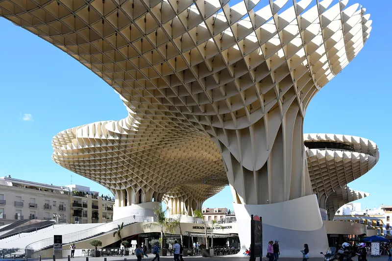 The timber lattice of the Metropol Parasol in Seville