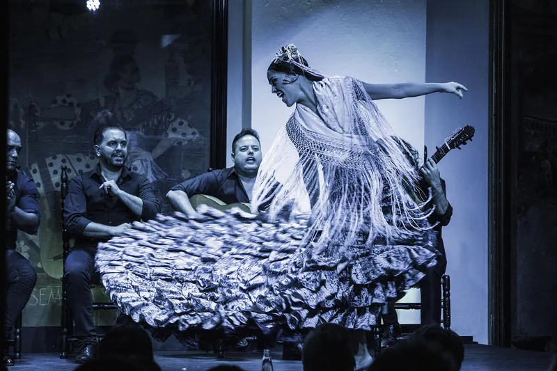 A flamenco performance at a small tablao