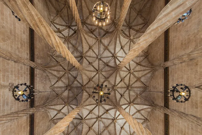 The twisted columns of the Gothic silk exchange, La Lonja de la Seda