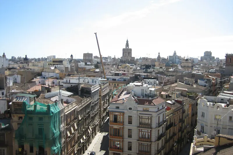 The old town of Valencia seen from the Torres de Serranos