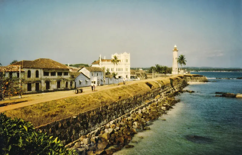 The ramparts and white lighthouse of Galle Fort