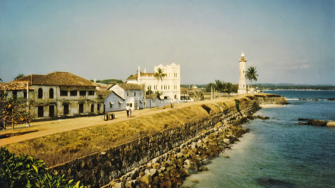 The ramparts and white lighthouse of Galle Fort
