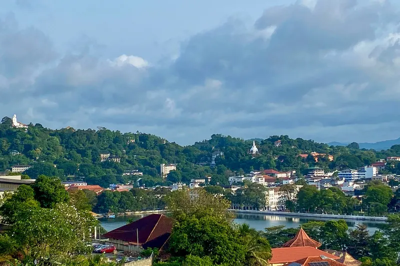 Kandy Lake with the Temple of the Sacred Tooth Relic on its shore