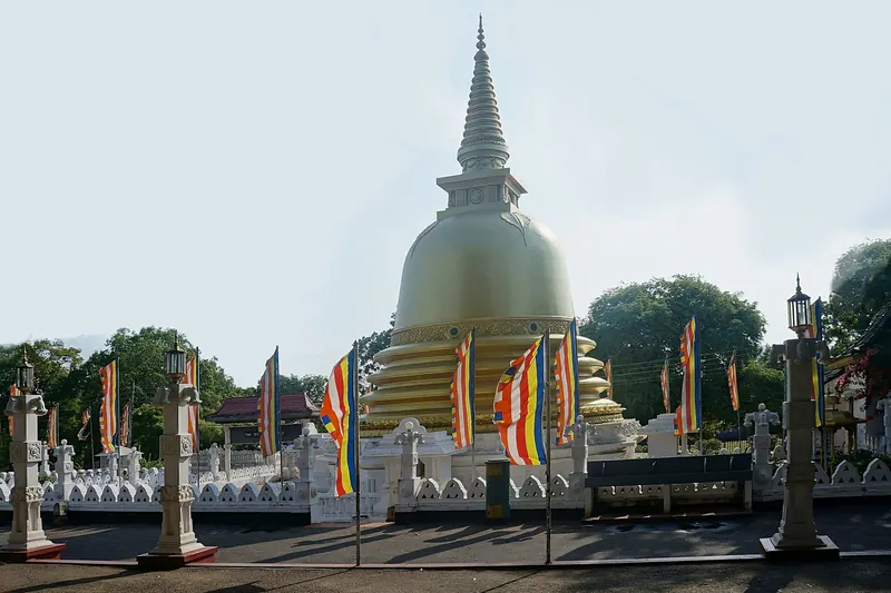 The Golden Temple and giant Buddha at the Dambulla Cave Temple complex