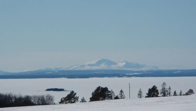Lake Storsjon with mountains behind