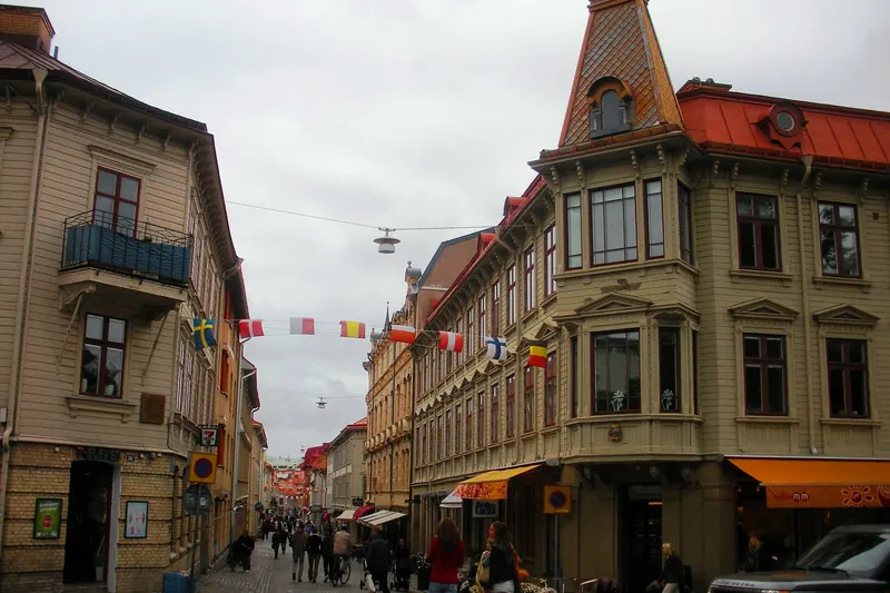 The wooden houses of Haga Nygata in Gothenburg