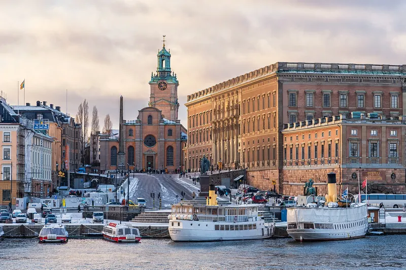 The Royal Palace and Storkyrkan cathedral in Stockholm