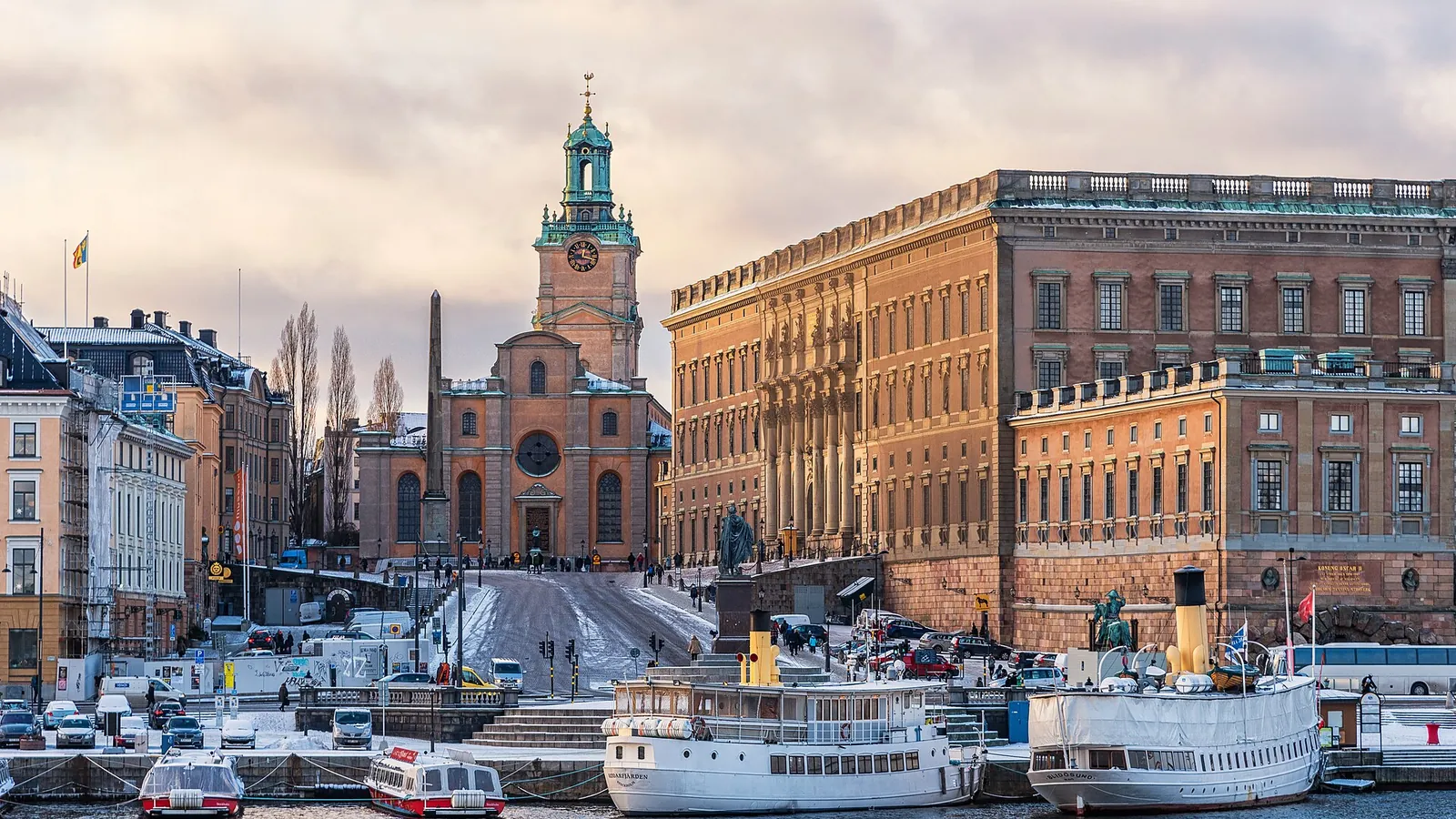 The Royal Palace and Storkyrkan cathedral in Stockholm
