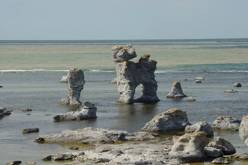 Limestone sea stacks on Faro