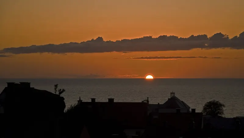 Sunset over the medieval walls of Visby