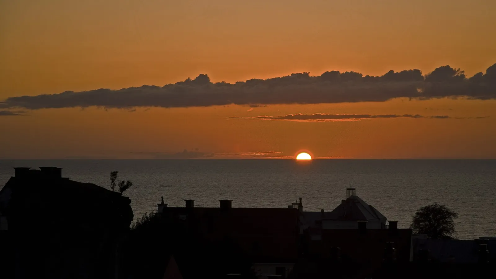 Sunset over the medieval walls of Visby