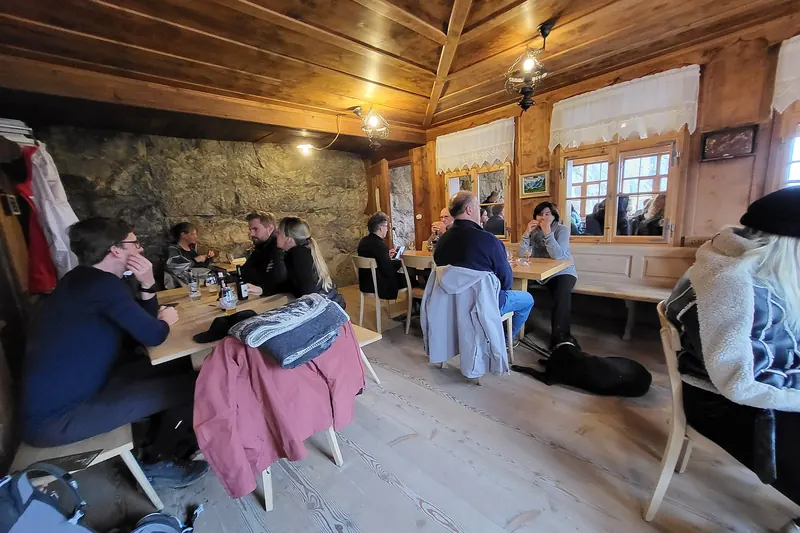 The Berggasthaus Äscher mountain inn built into a rock overhang