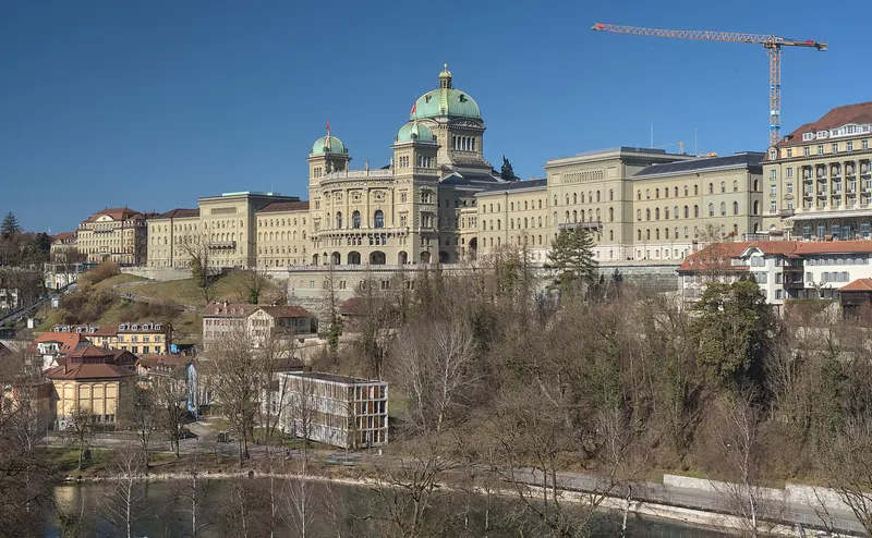 The Bundeshaus, the Swiss Federal Palace, with its green dome