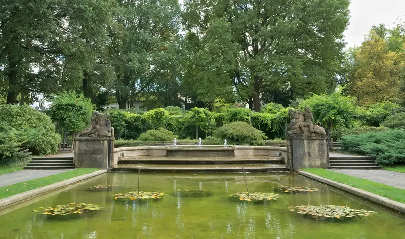 A fountain in the Rosengarten garden above Bern