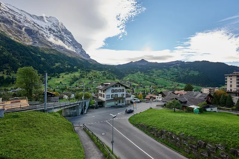The Eiger rising above the village of Grindelwald