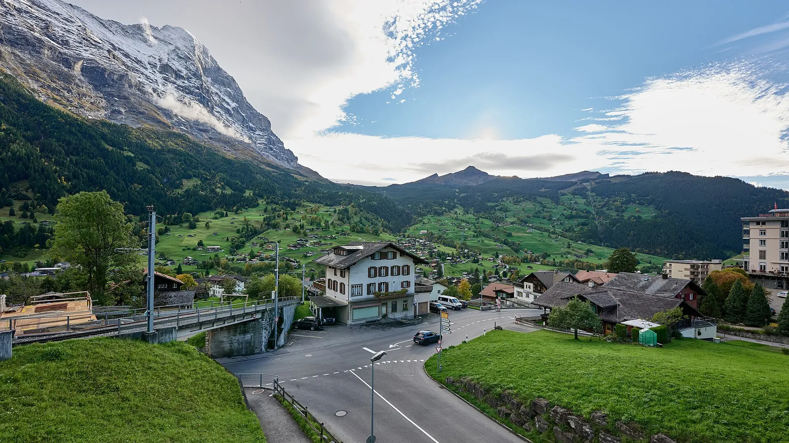 The Eiger rising above the village of Grindelwald