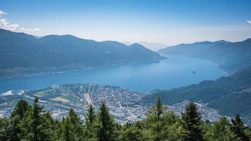 Ascona and Lake Maggiore seen from Cardada above Locarno