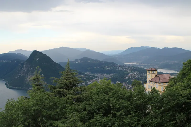 Lake Lugano with the slopes of Monte Brè beyond