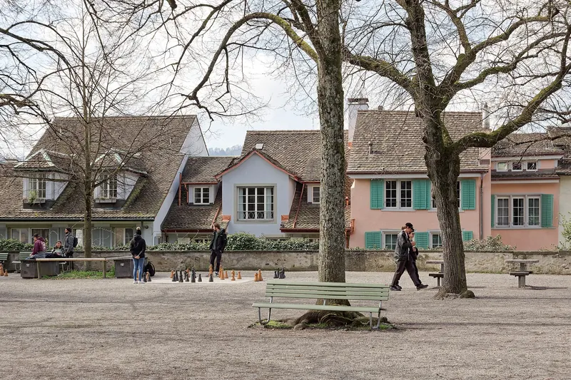 The Lindenhof hill square above the old town of Zurich