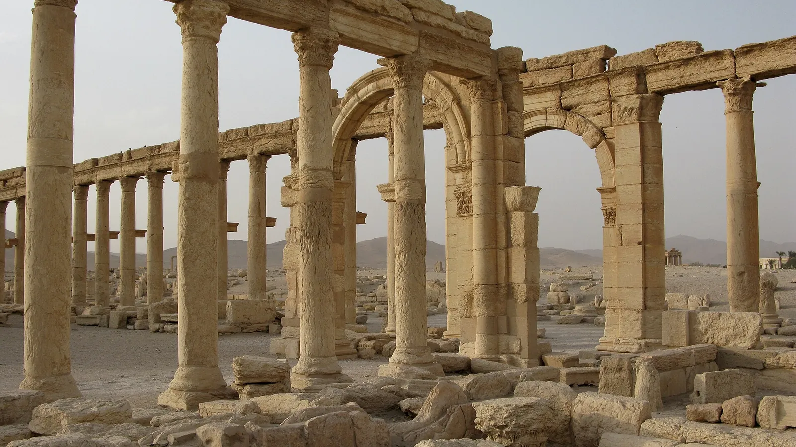 The Great Colonnade of Palmyra, photographed in 2008, before the war