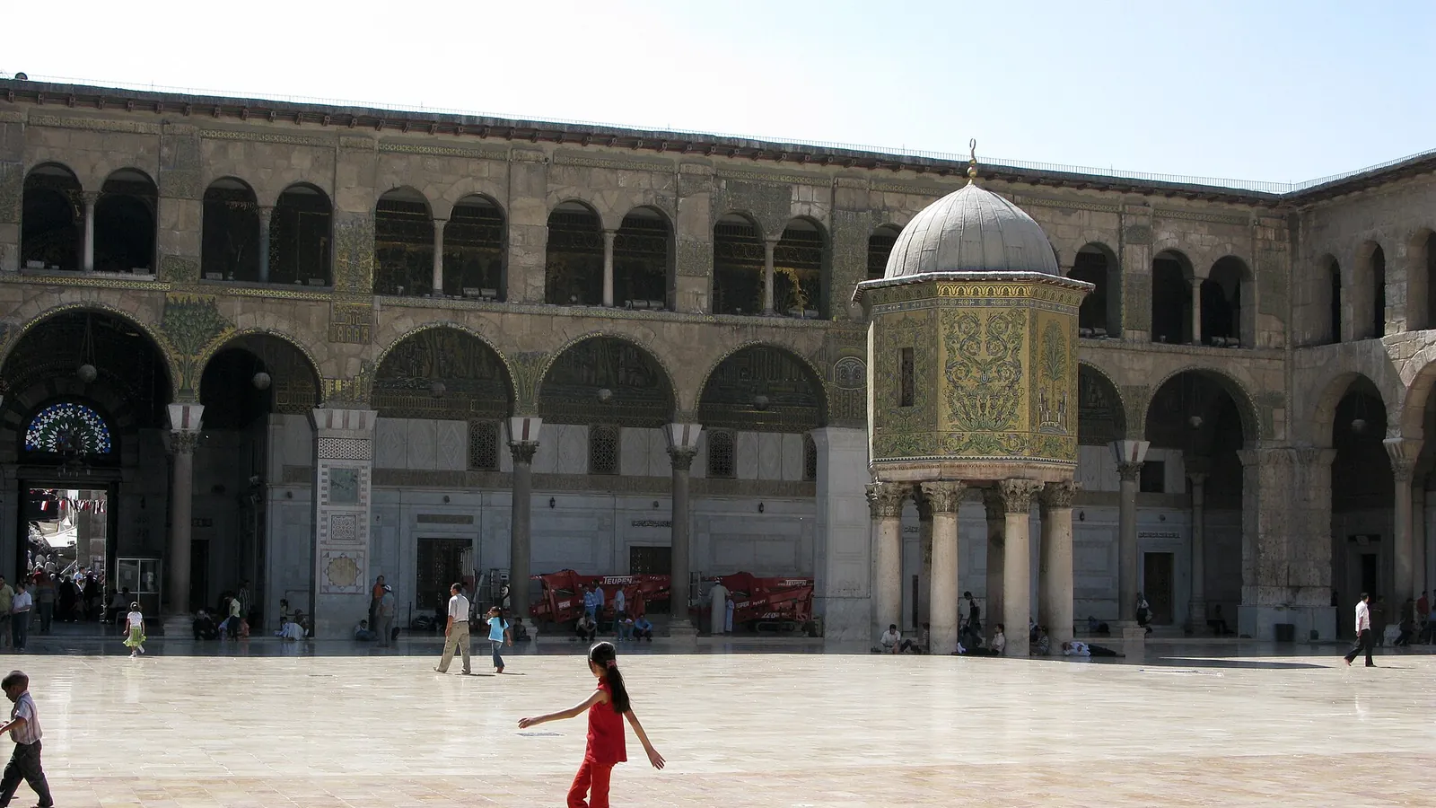 The courtyard of the Umayyad Mosque in Damascus, photographed in 2008, before the war
