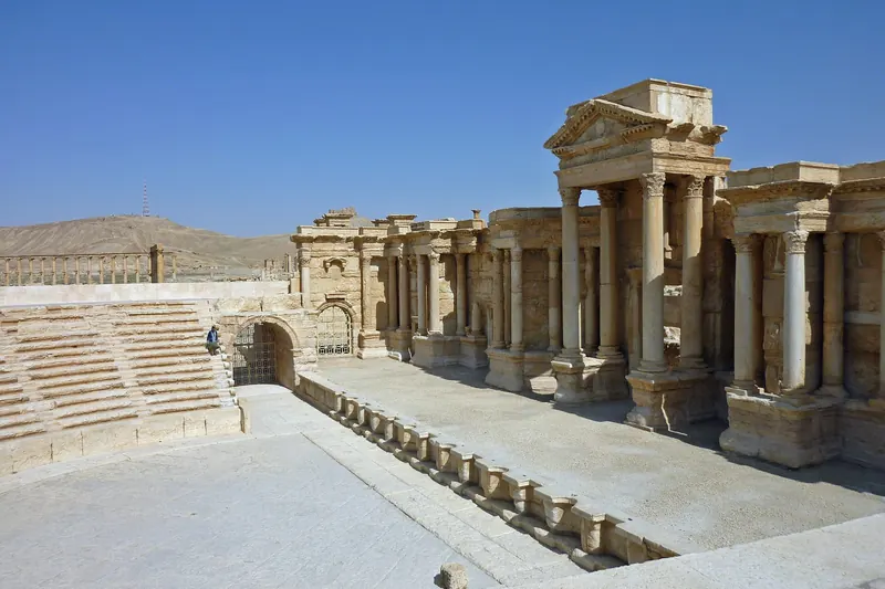 The Roman theatre of Palmyra, photographed in 2010, before the war