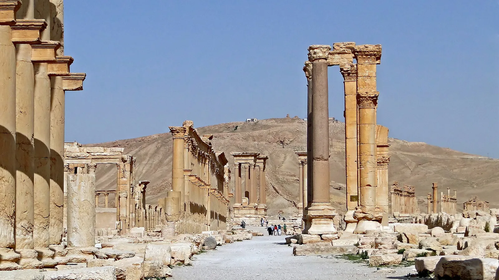 The Great Colonnade of Palmyra, photographed in 2010, before the war