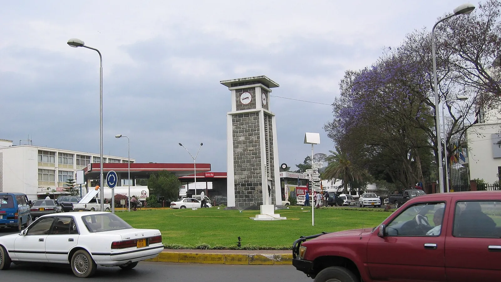 The clock tower at the centre of Arusha