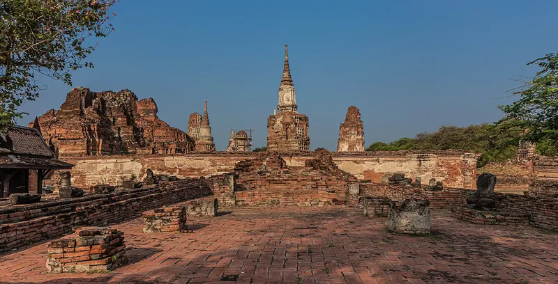 The ruined temple complex of Wat Mahathat in Ayutthaya