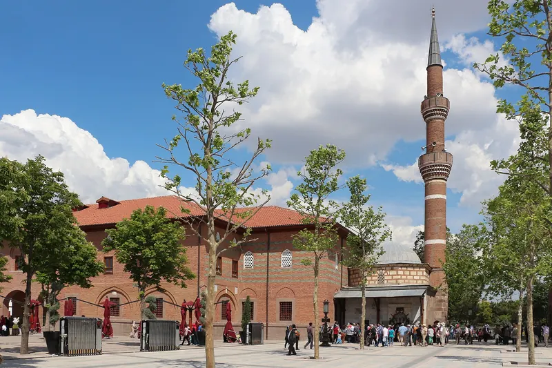 The Hacı Bayram Mosque beside the Roman temple