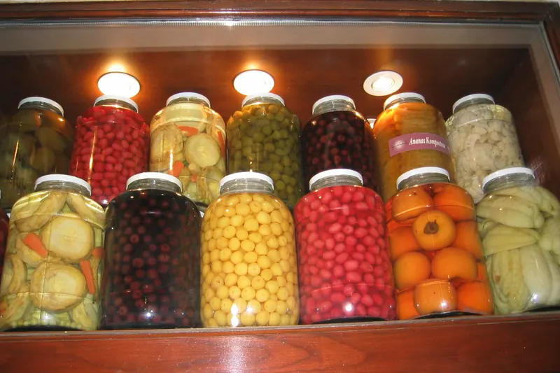 Jars of Turkish pickles