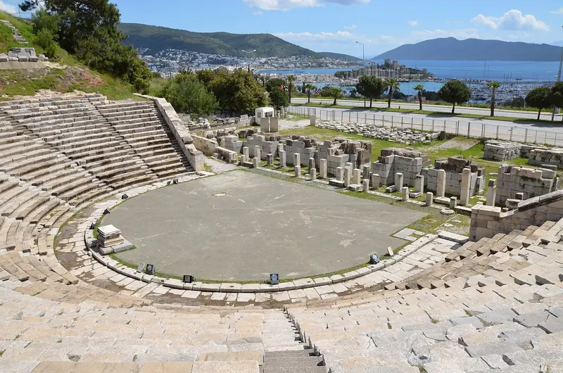 The Greek theatre cut into the hillside above Bodrum