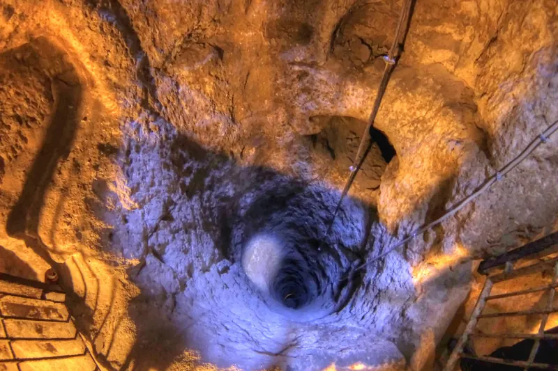 A carved passage inside the Derinkuyu underground city