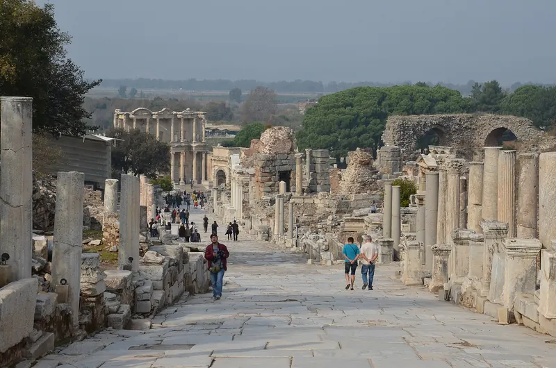 Curetes Street running downhill through Ephesus