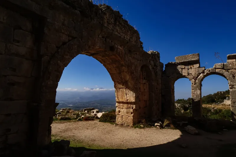 Arched ruins at the Lycian hilltop city of Tlos