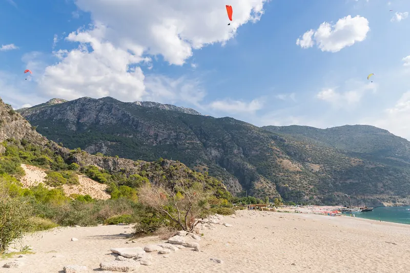 Paragliders above the Blue Lagoon at Ölüdeniz
